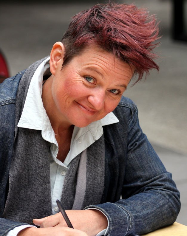 Louise at writing desk